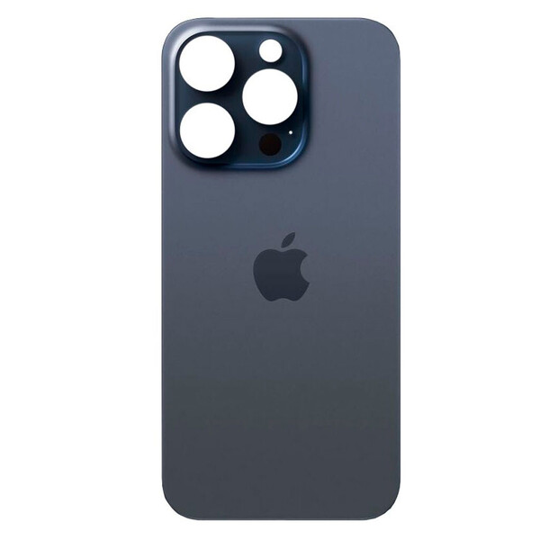 Задняя крышка (стекло) для Apple iPhone 15 Pro, (кольцо Magsafe, стекло камер, рамка), цвет: синий