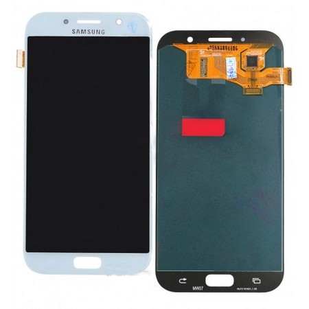 Экран для Samsung Galaxy A7 2017 (A720F) с тачскрином OLED, цвет: голубой