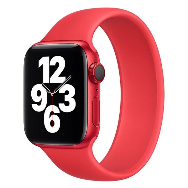 Силиконовый монобраслет для Apple Watch 4 40mm, цвет: красный (размер: S)