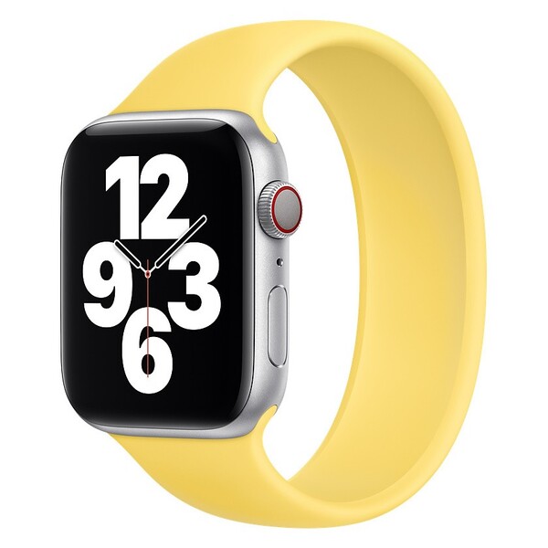 Силиконовый монобраслет для Apple Watch 4 40mm, цвет: желтый (размер: L)
