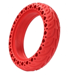 Литая шина с перфорацией для электросамоката 8,5x2" цвет: красный