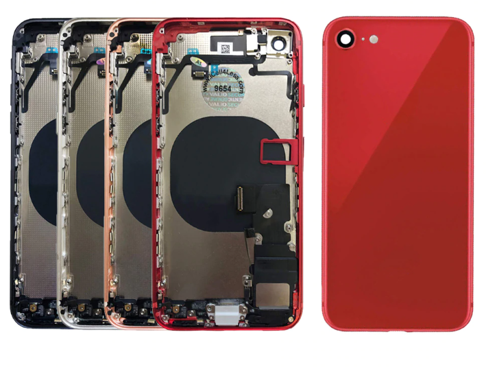 Корпус (задняя крышка, рамка, сим-лоток) для Apple iPhone 8, цвет: красный