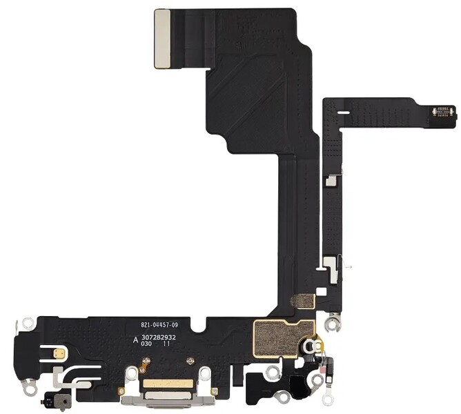 Шлейф разъема зарядки для Apple iPhone 15 Pro (Charge Conn), цвет: белый