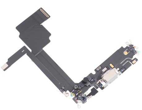 Шлейф разъема зарядки для Apple iPhone 15 Pro Max (Charge Conn), цвет: белый