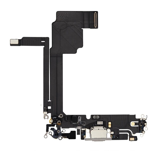 Шлейф разъема зарядки для Apple iPhone 15 Pro Max (Charge Conn), цвет: натуральный титан