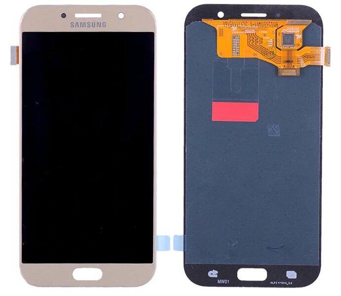 Экран для Samsung Galaxy A7 2017 (A720f) с тачскрином, цвет: розовый, оригинальный