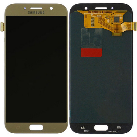 Экран для Samsung Galaxy A7 (2017) (A720F) с тачскрином OLED, цвет: золотистый