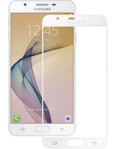 Защитное стекло для Samsung Galaxy J5 Prime G570 3D (проклейка по контуру), цвет: белый