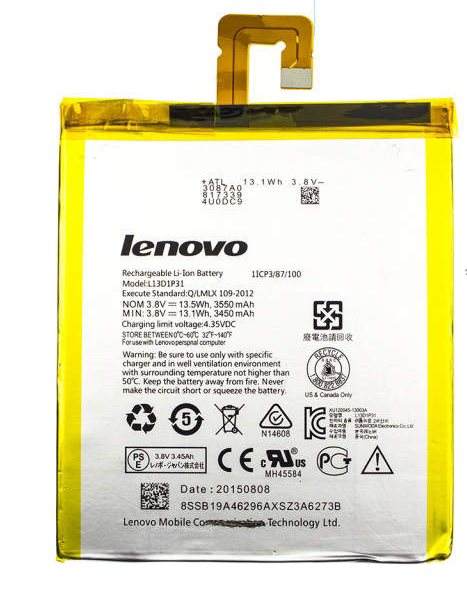 Аккумулятор для Lenovo TAB A7-50 A3500 (L13D1P31) оригинальный