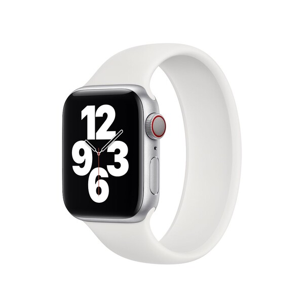 Силиконовый монобраслет для Apple Watch 4 40mm, цвет: белый (размер: M)