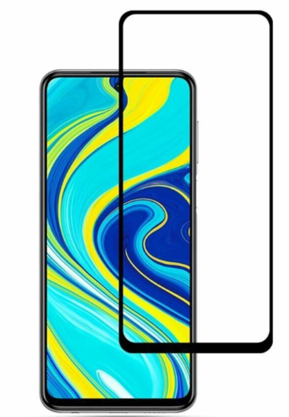 Защитное стекло для Xiaomi Redmi Note 9 Pro Max 5D (полная проклейка), цвет: черный