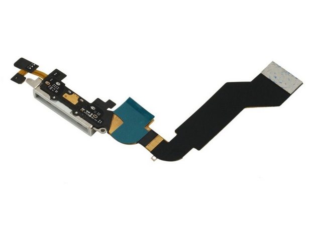 Шлейф разъема зарядки для Apple iPhone 4s (Charge Conn), цвет: белый