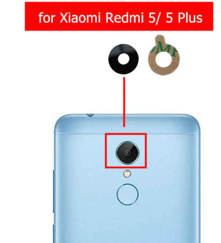 Стекло задней камеры для Xiaomi Redmi 5, Redmi 5 Plus, цвет: черный