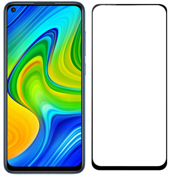 Защитное стекло для Xiaomi Redmi 10x 4G 5D (полная проклейка), цвет: черный