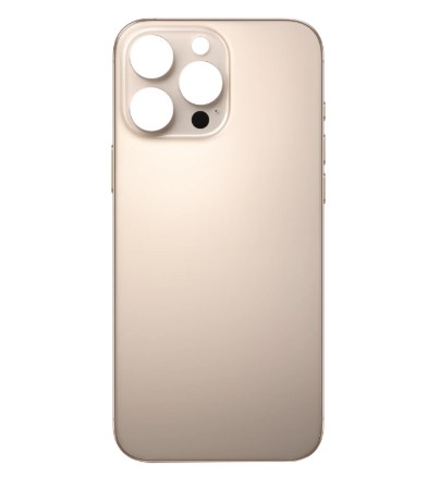 Задняя крышка (стекло) для Apple iPhone 16 Pro (кольцо Magsafe, стекло камер, рамка), цвет: золотой