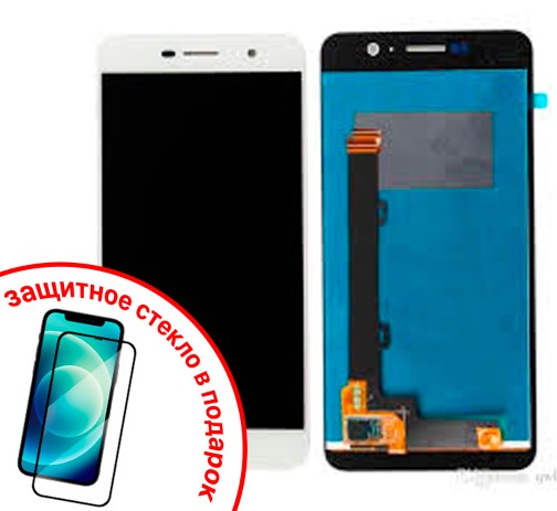 Экран для Huawei Y6 2018 (ATU-L31), Y6 Prime 2018 с тачскрином, цвет: белый + ПОДАРОК