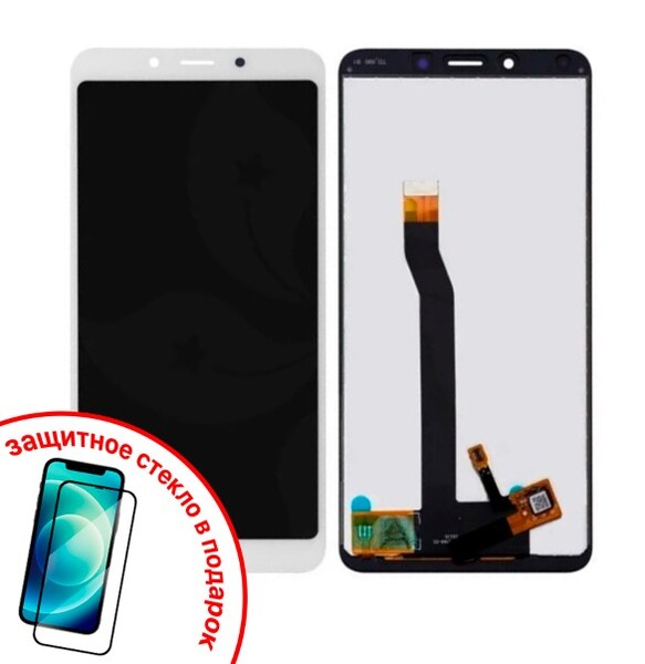 Экран для Xiaomi Redmi 6A с тачскрином, цвет: белый + ПОДАРОК