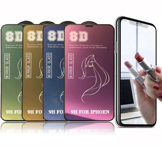 Защитное зеркальное стекло для Apple iPhone 11 5D (полная проклейка), цвет: фиолетовый