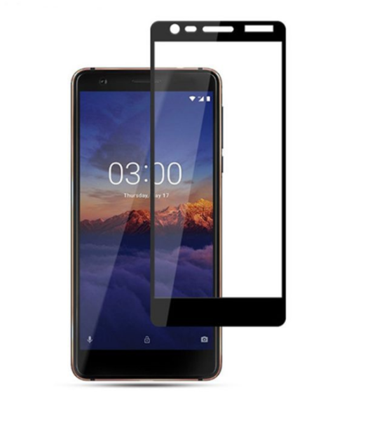 Защитное стекло для Nokia 3.1 2018 5D (полная проклейка) цвет: черный