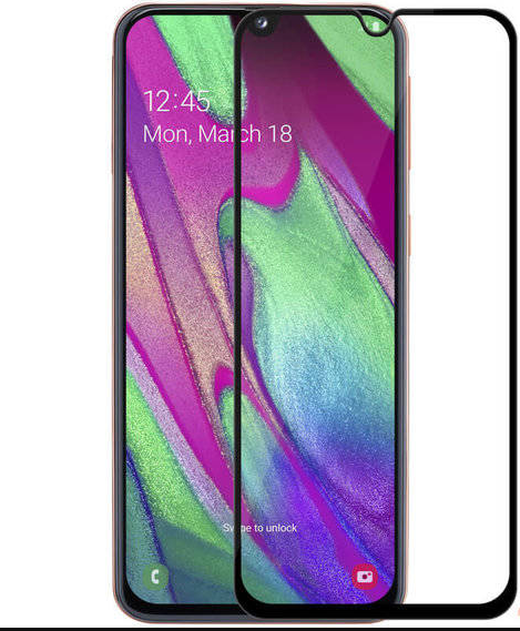 Защитное стекло для Samsung Galaxy A40s (SM-A405F) 5D (полная проклейка), цвет: черный