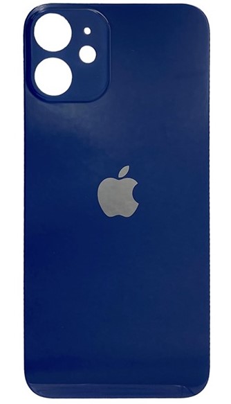 Задняя крышка (стекло) для Apple iPhone 12, цвет: синий (оригинал) (широкое отверстие под камеру)