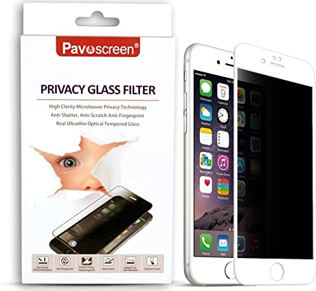 Антишпионское защитное стекло для Apple iPhone 7 5D (полная проклейка), цвет: белый