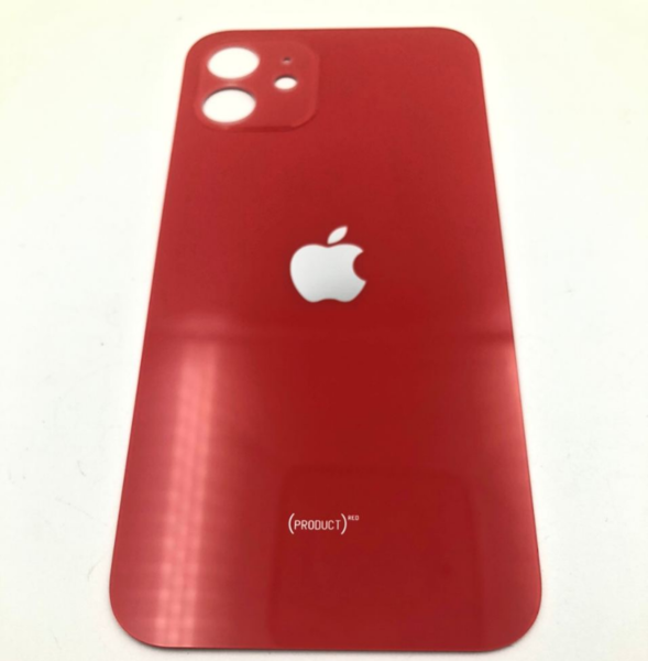 Задняя крышка (стекло) для Apple iPhone 12, цвет: красный (оригинал) (широкое отверстие под камеру)