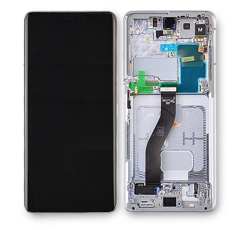 Экран для Samsung Galaxy S21 Ultra с тачскрином, цвет: черный оригинал в рамке