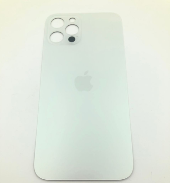 Задняя крышка (стекло) для Apple iPhone 12 Pro, цвет: белый (широкое отверстие под камеру)