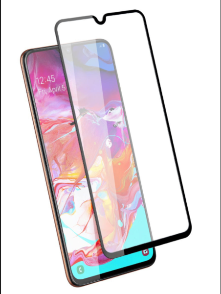 Защитное стекло для Samsung Galaxy A70s 5D (полная проклейка), цвет: черный