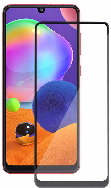Защитное стекло для Samsung Galaxy A21 5D (полная проклейка), цвет: черный