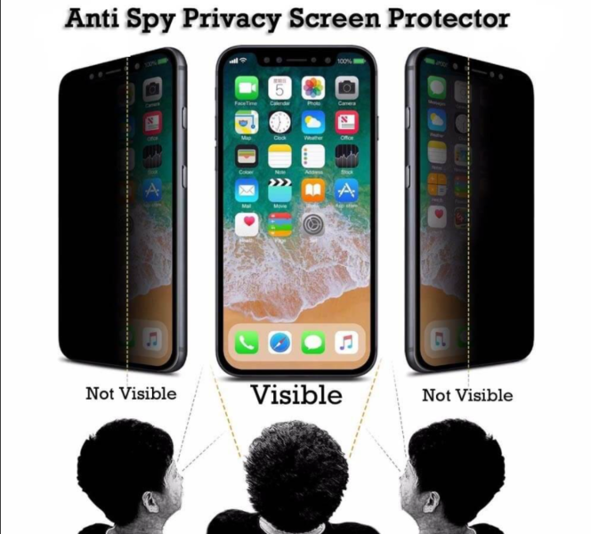 Антишпионское защитное стекло для Apple iPhone XS Max 5D (полная проклейка), цвет: черный