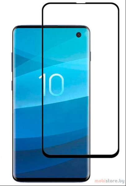 Защитное стекло для Samsung Galaxy S10 (SM-G977, G973) 5D (полная проклейка), цвет: черный