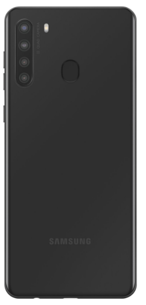 Задняя крышка (корпус) для Samsung Galaxy A21, цвет: черный