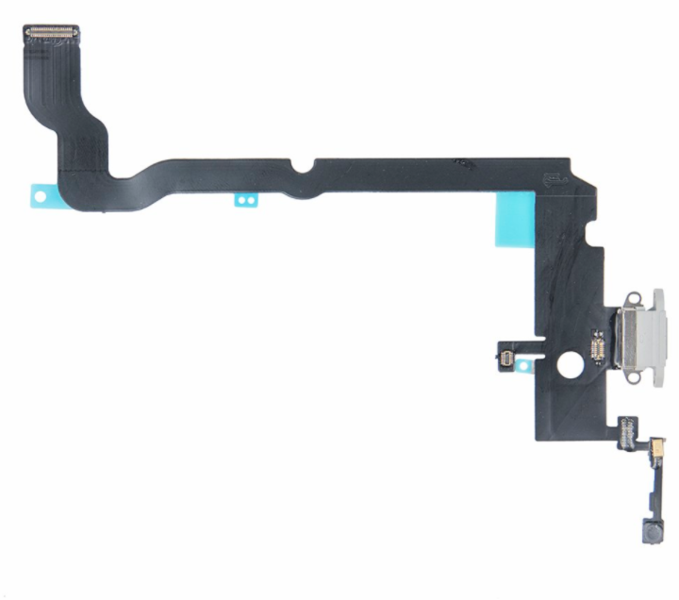 Шлейф с разъемом зарядки и микрофоном для Apple iPhone XS Max (Charge Conn), цвет: белый