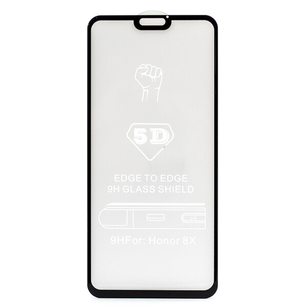 Защитное стекло для Huawei Honor 8X 5D (полная проклейка) цвет: черный